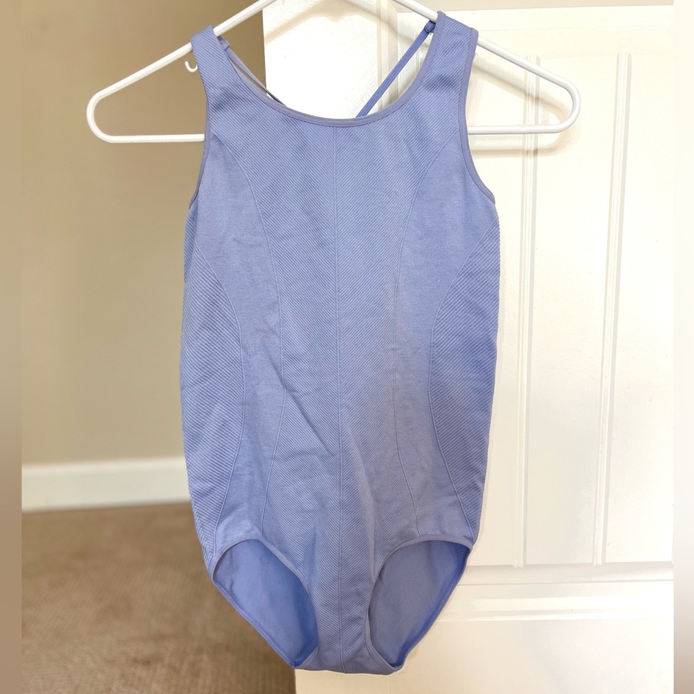 Girls Blue Ballet One Piece with Criss Cross Back